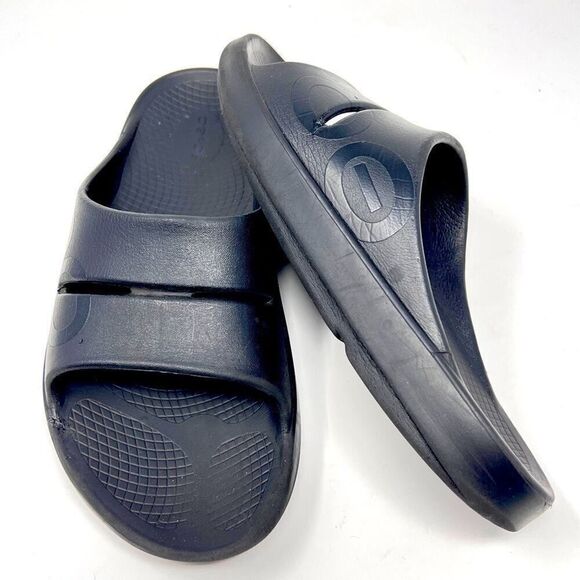 Oofos Ooahh Luxe Black Slide Recovery Comfort Sandals Size 10 Men's / 12 Women's - Picture 11 of 11